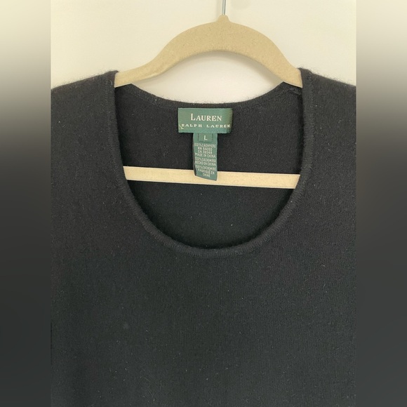 Lauren by Ralph Lauren Cashmere Short-Sleeve Sweater in black size L - Picture 4 of 7